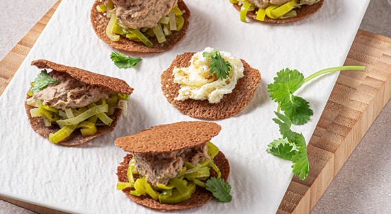 Mini galettes sarrasin sardines et poireaux