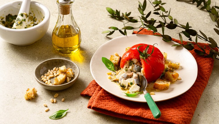 Tomate surprise mozzarella et sardine